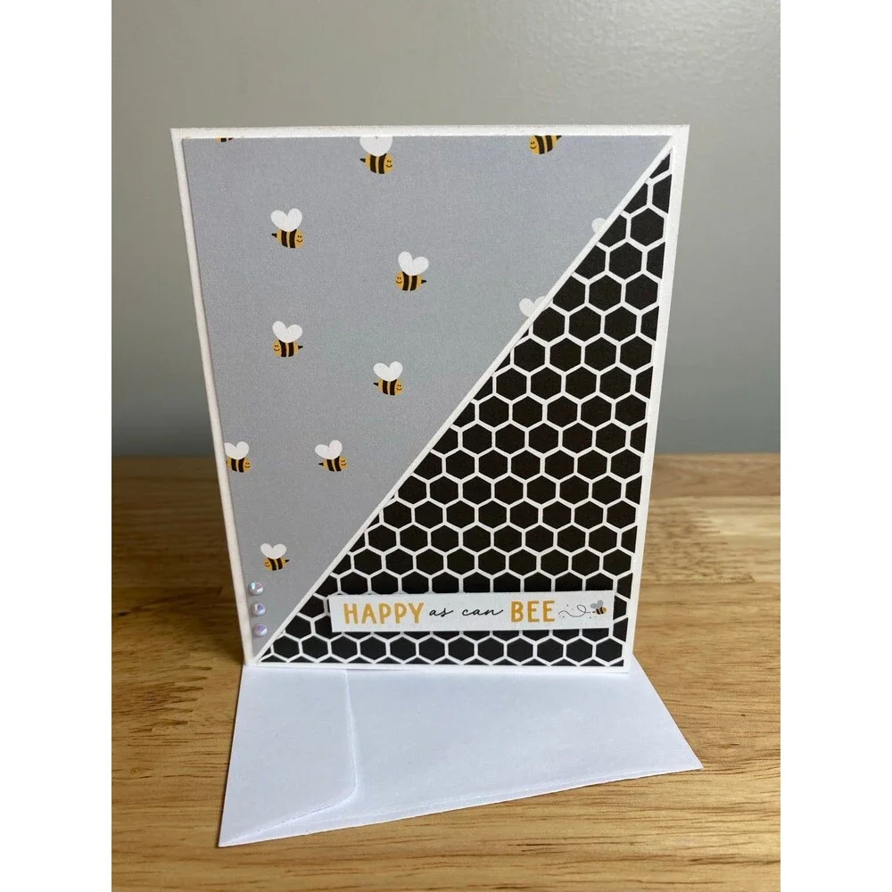 Bee Greeting Card - Handmade A2 Card – All Occasion Blank Card